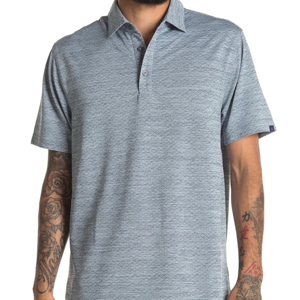 Gray Oxford Golf Polo